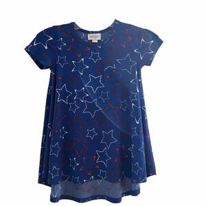 Lularoe Scarlett Girls 4th of July Stars Dress Size 2 Red White Blue America